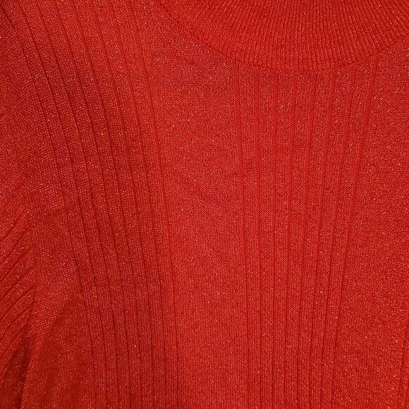 Baxter & Wells short sleeve plus size mockneck red sweater - Picture 2 of 6